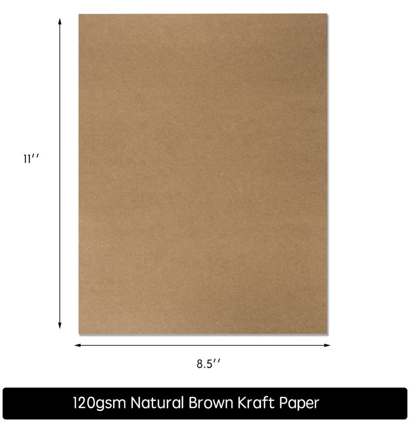 Bargain Paradise 120 Pack Kraft Paper - Brown Stationery Paper- Brown Craft Paper for Arts and Craft, Drawing, D.I.Y. Projects - Letter Size Kraft Paper - Laser & Inkjet Printer Compatible - 8.5 x 11 Inches - Image 2